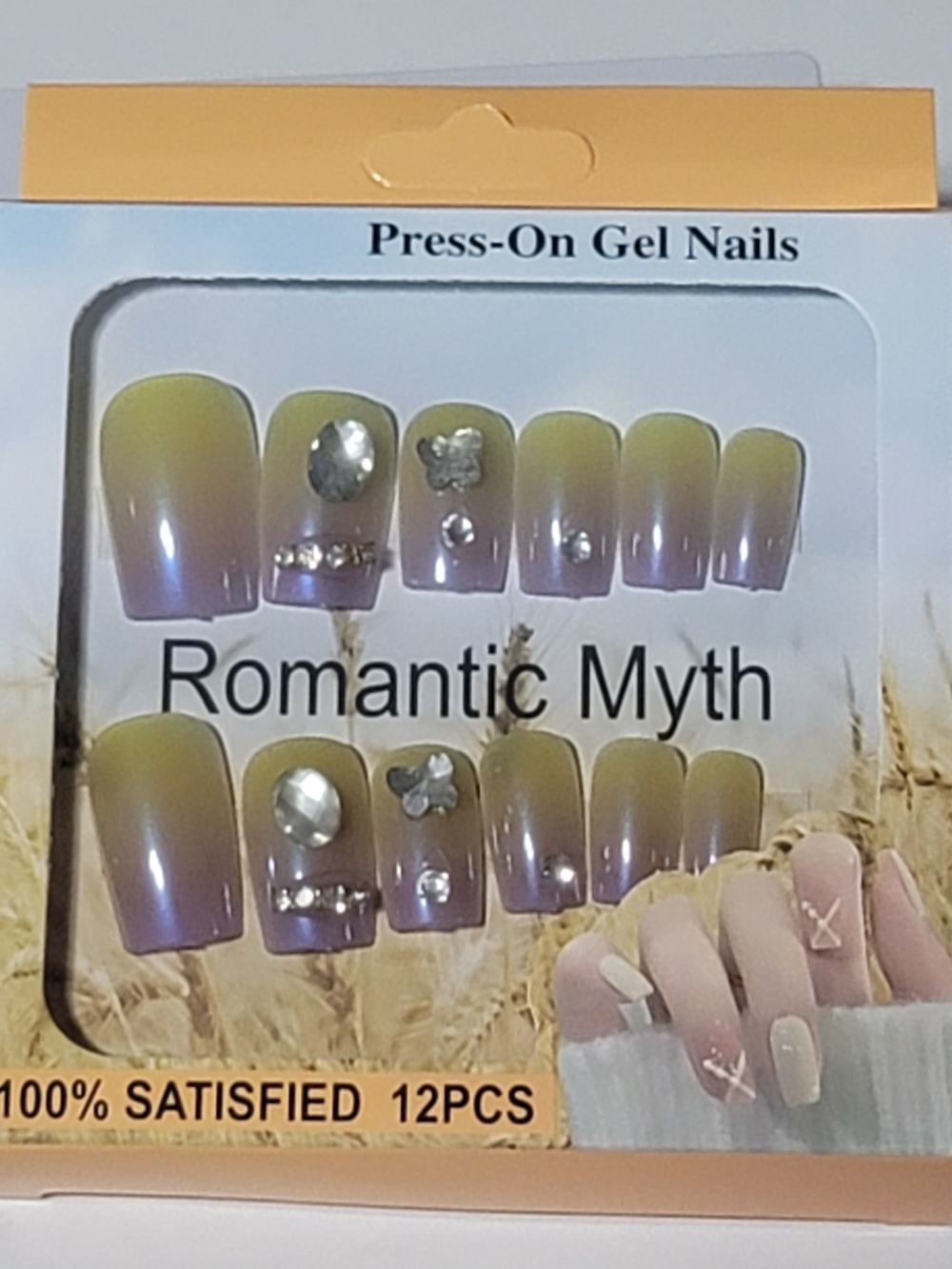 ❤️🔥6/$15❤️🔥Olive Green to Purple Ombre Press-On Gel Nails - 12PCS